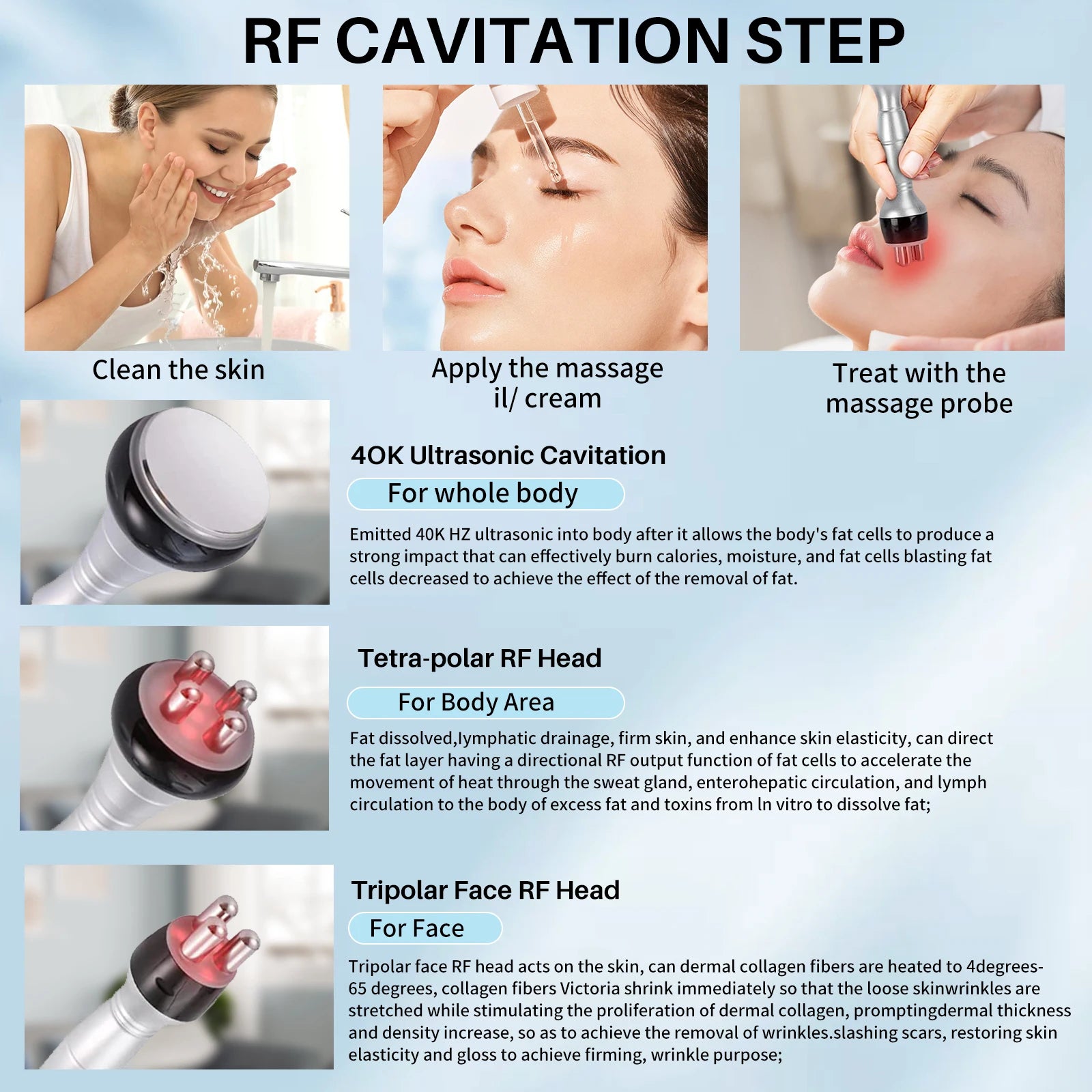 40K Cellulite Burning Body Face Radiofrequency Machine 3in1 Cavitation Ultrasonic Weight Loss Skin Rejuvenation Beauty Machine