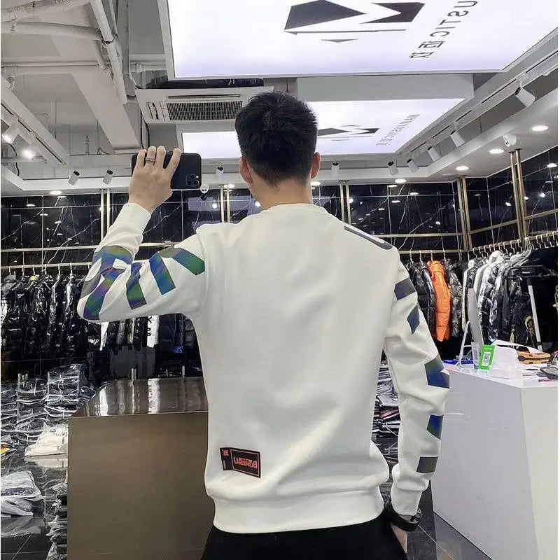 2022 colorful reflective spring and autumn new handsome vests men's casual fashion letter base shirt