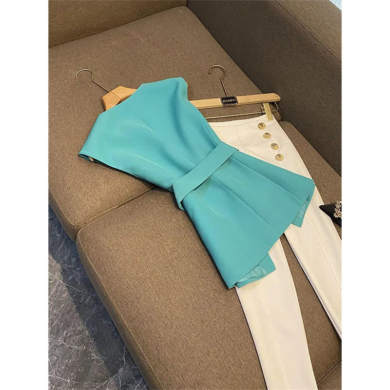 Spring Autumn Women's Suit Vest 2025 New Fashion high-end Lady Sleeveless Vest Versatile Elegant Lady Waistcoat Top