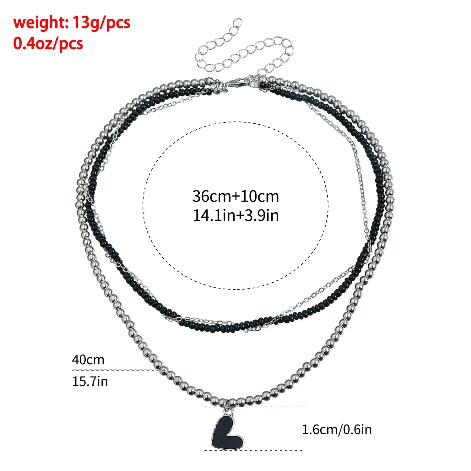 Y2k Choker Heart Necklace Pendant Chain Jewellery Women чокер Glass Layered Neck Collier Femme Cadenas Para Mujer