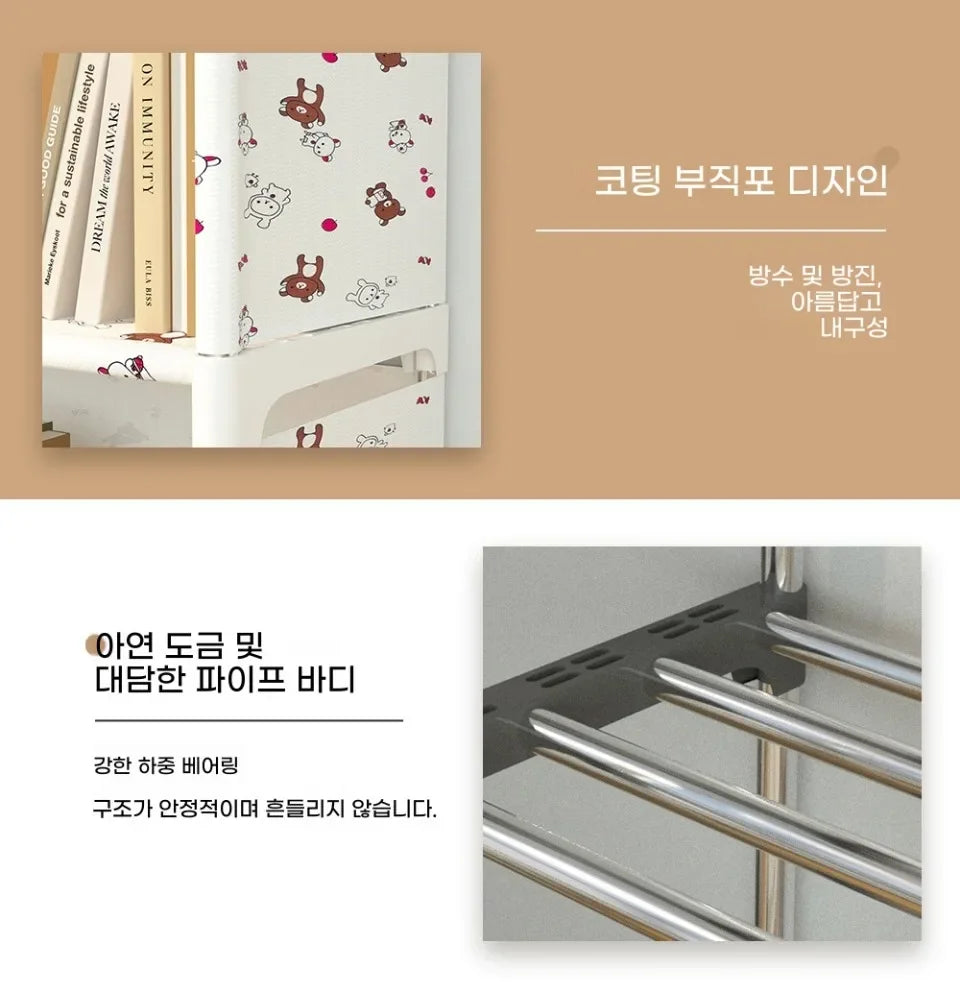 Simple Bookshelf Multi Layer Easy Assembly Diy Wardrobe Bookshelf  Plastic Square Storage Rack Living Room Study Room Bedroom
