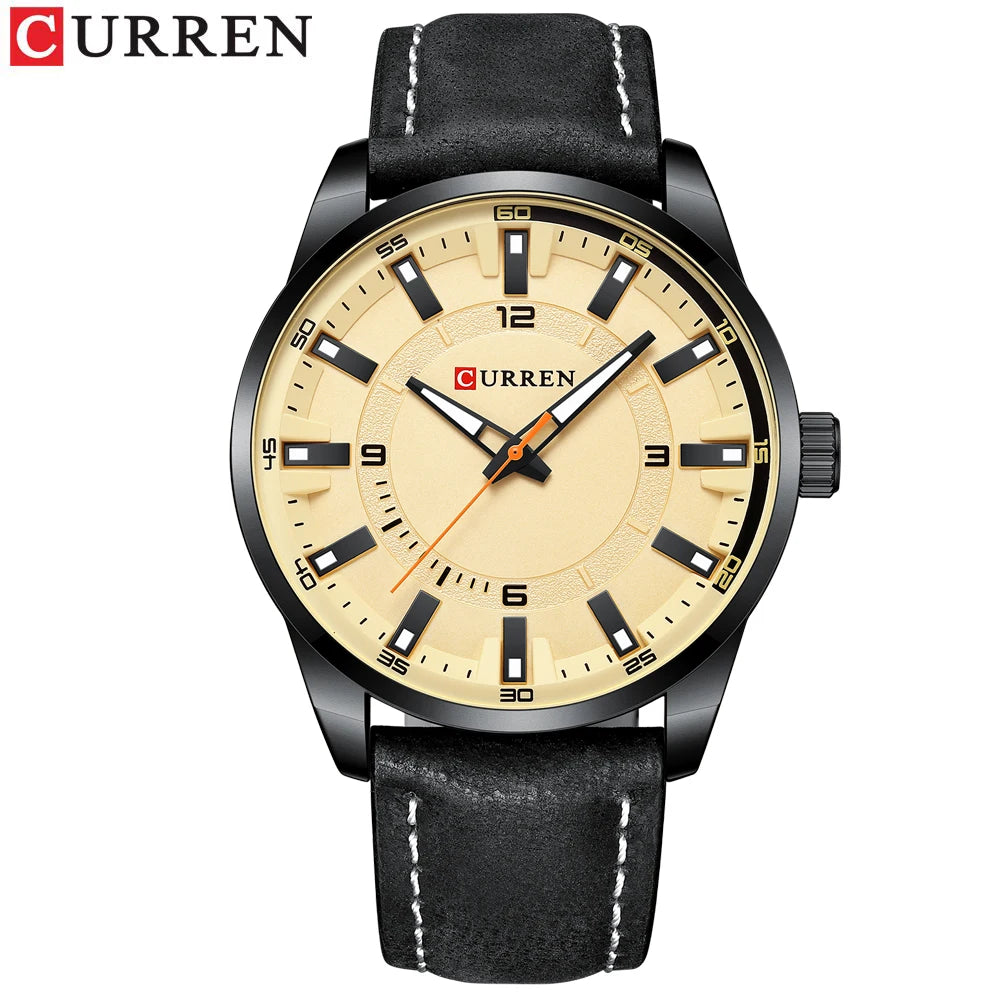 New CURREN Top Brand Luxury Mens Watches Male Clocks Date Sport Military Clock Leather Strap Quartz Business Men Watch Gift 8225