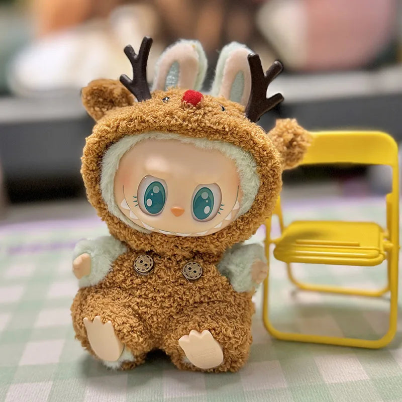17cm Cute Mini Plush Doll Clothes Outfit Accessories for Korea Kpop Labubu Idol Dolls Shark Clothing DIY Labubu Clothes