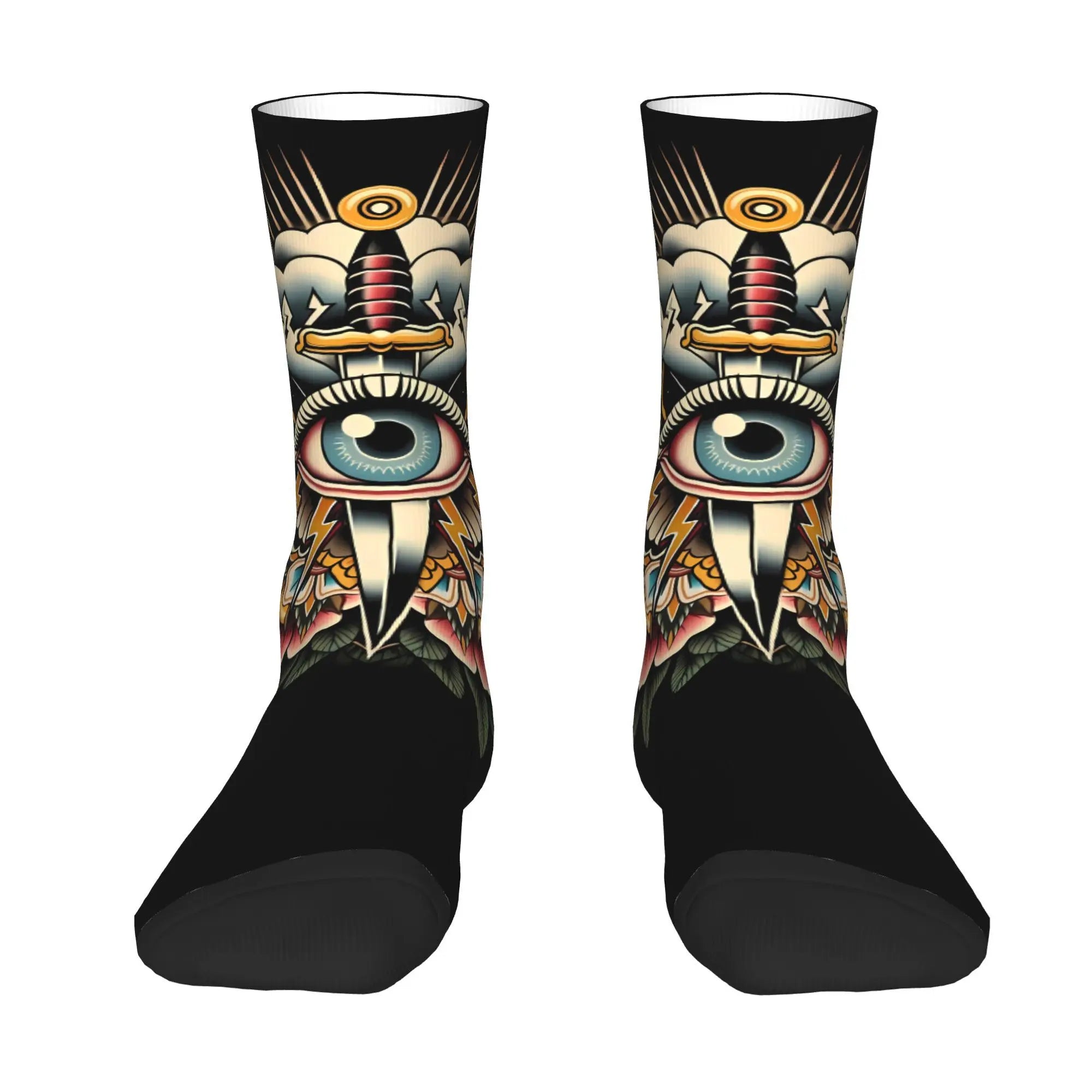 Eye Tattoo  Sock Printed Man Polyester Fashion