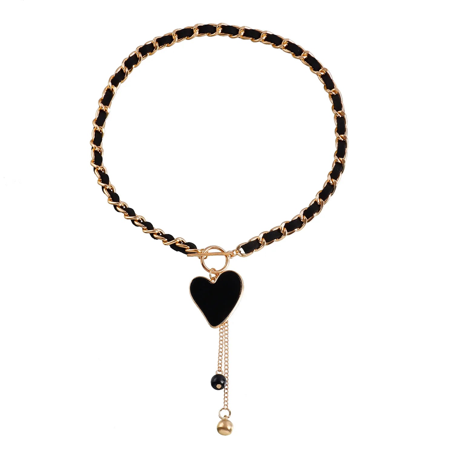 Y2k Choker Heart Necklace Pendant Chain Jewellery Women чокер Glass Layered Neck Collier Femme Cadenas Para Mujer