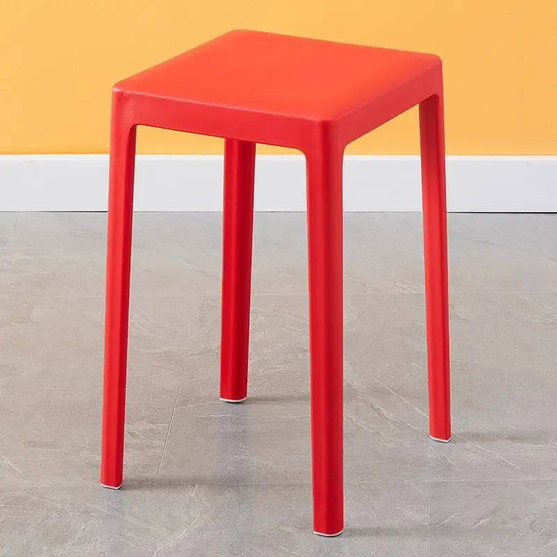 Simple Plastic Stool Home Living Room Modern Simple High Stool Stackable Nordic High Stool Thick Solid Square Stool