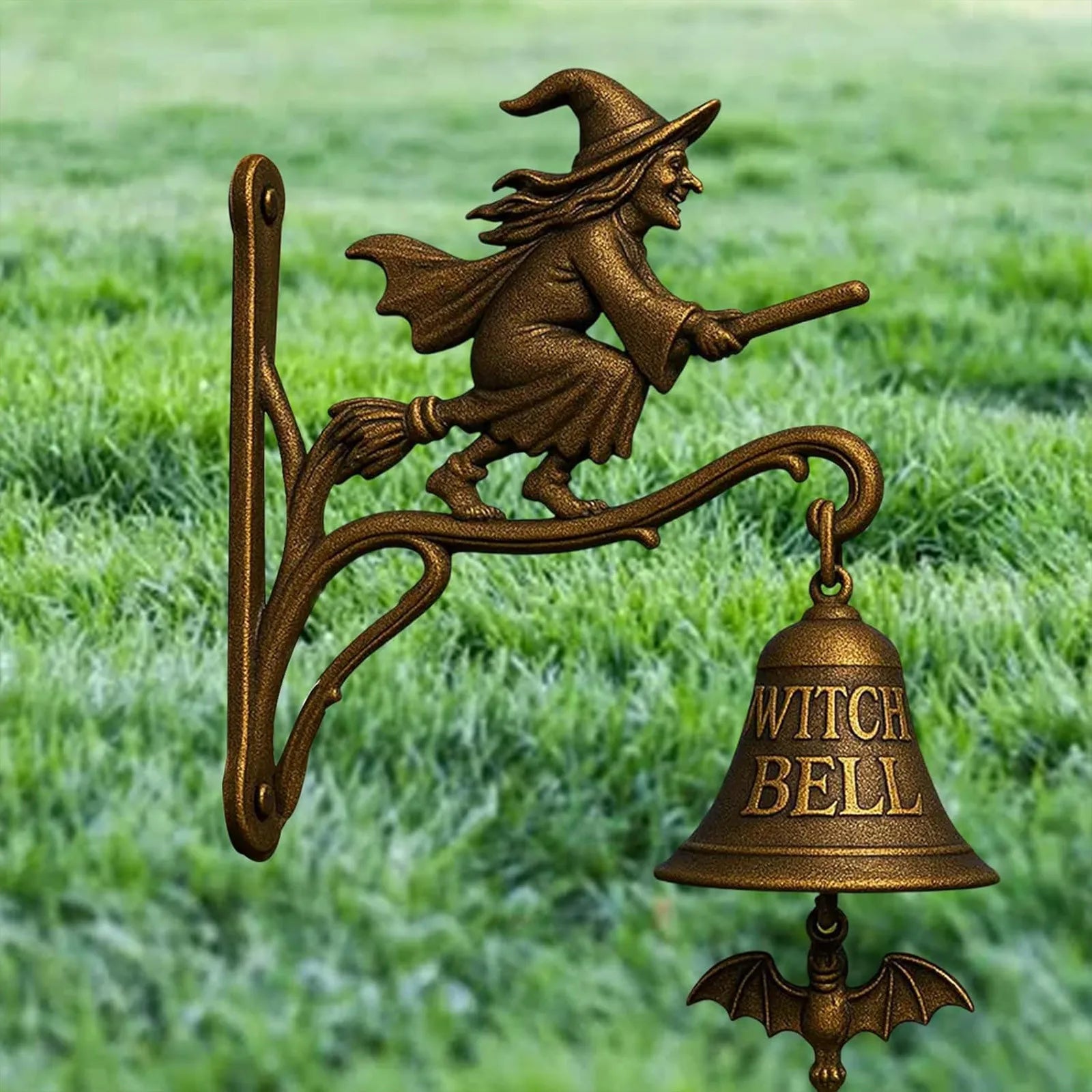 Halloween Retro Decor Hangable Witch Doorbell Suitable For Home Office Entrances Garden Courtyard Bedroom Decoration