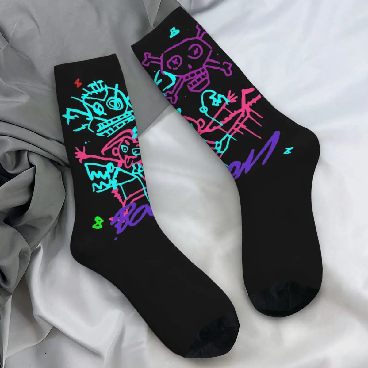 Jinx Monkey Socks Arcane L-League Anime Legends Kawaii Stockings Unisex Men Medium Soft Sports Autumn Pattern Anti Slip Socks
