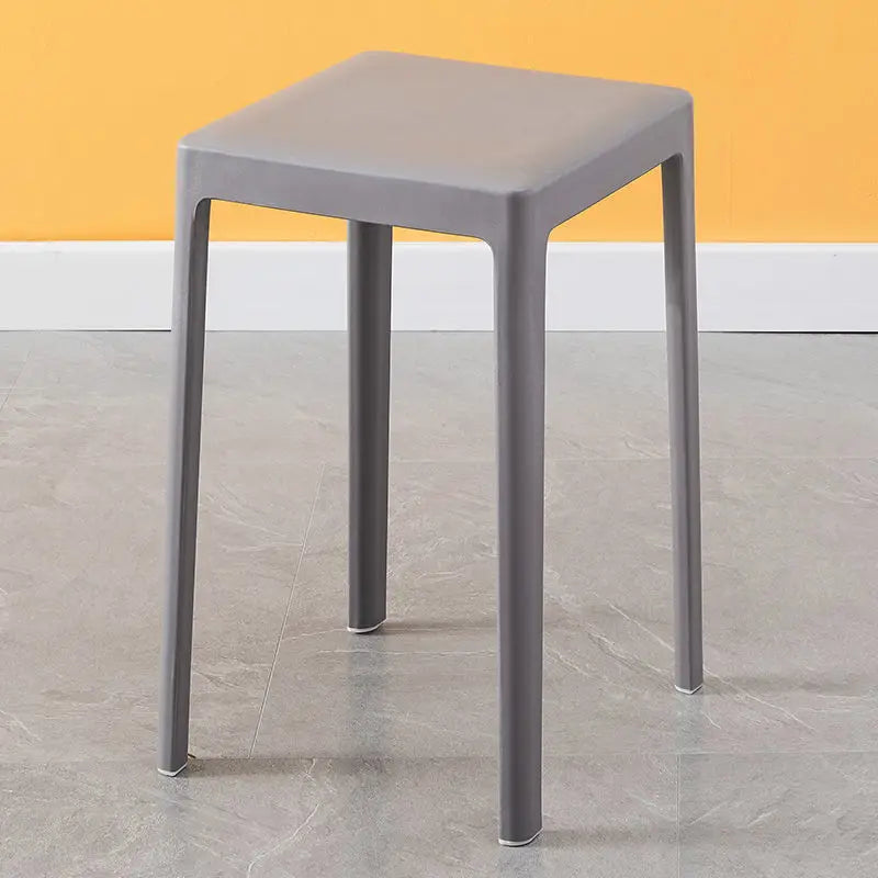 Simple Plastic Stool Home Living Room Modern Simple High Stool Stackable Nordic High Stool Thick Solid Square Stool