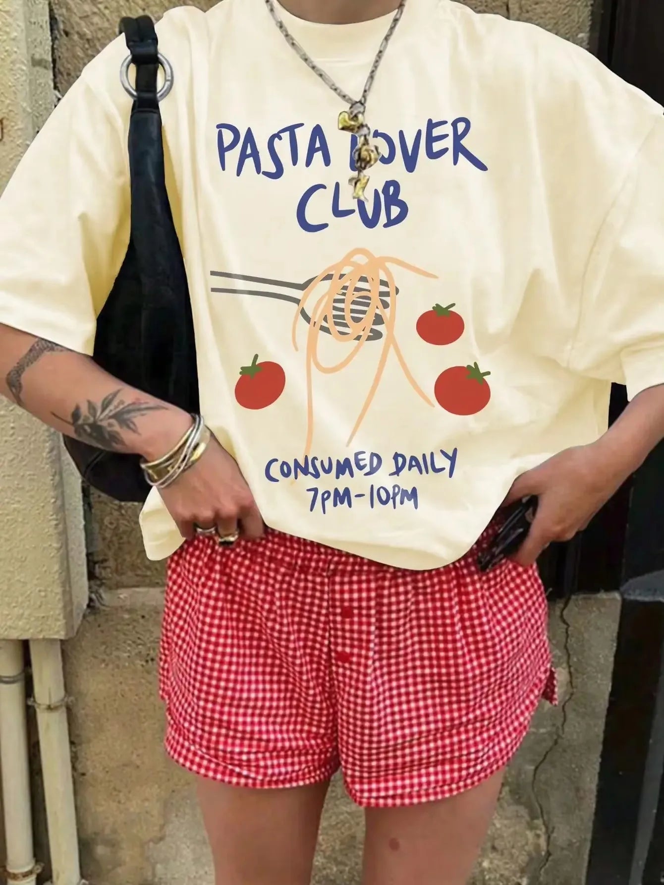Pasta Over Clu Band Print Women T Shirt Harajuku Streetwear aesthetic Graphic Tee Cotton Short Sleeve Funny  Female Tops Clothes