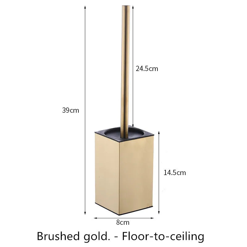 Toilet Brush Holder Wall Mounted Bathroom Cleaning Brush Toilet Brushes For Cleaning Storage Space Stainless steel Black gold