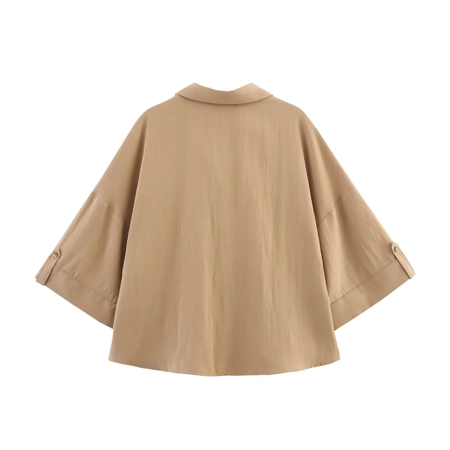 MYST&ZA2025 summer new women's retro casual fashion temperament simple loose lapel wide short-sleeved casual shirt tops