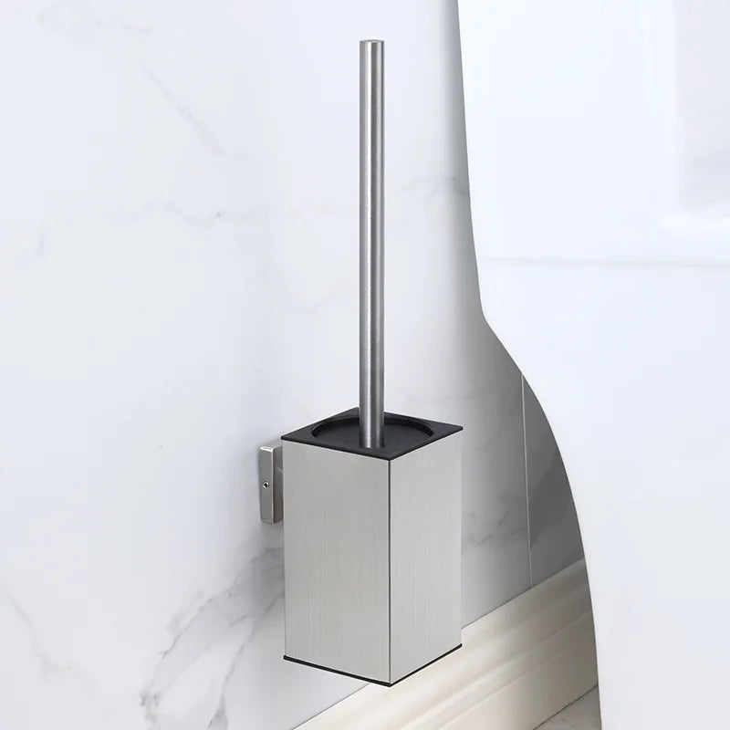 Toilet Brush Holder Wall Mounted Bathroom Cleaning Brush Toilet Brushes For Cleaning Storage Space Stainless steel Black gold