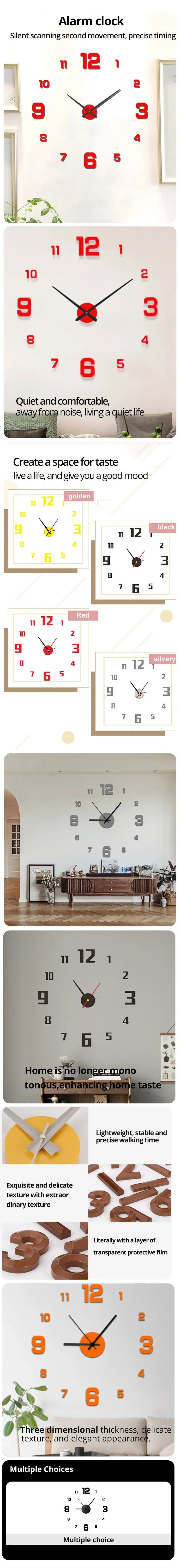Creative Frameless DIY Wall Clock Wall Mechanism Night light  Arrows Decal Home Silent Clock Living Room Office Wall Decoration