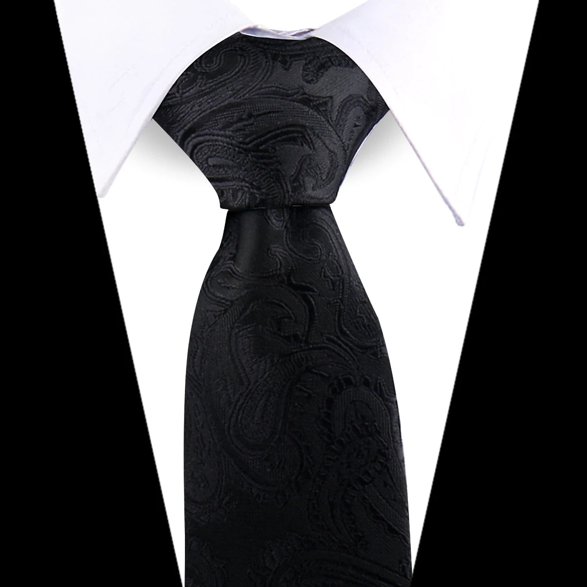Man Tie Brand New Fashion Paisley Black Necktie Orange Dark Blue Gravata For Men Slim Paisley Floral Fit Wedding Workplace Neck