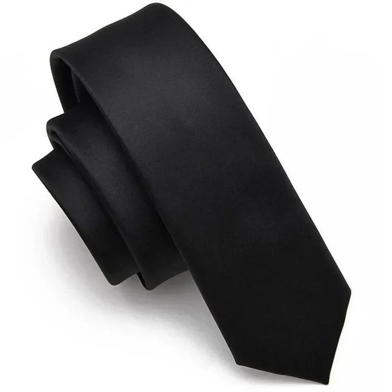 Black Simple Clip on Tie Security Tie Doorman Steward Matte Black Funeral Ties for Men Women Students Neck Ties Fake Collar