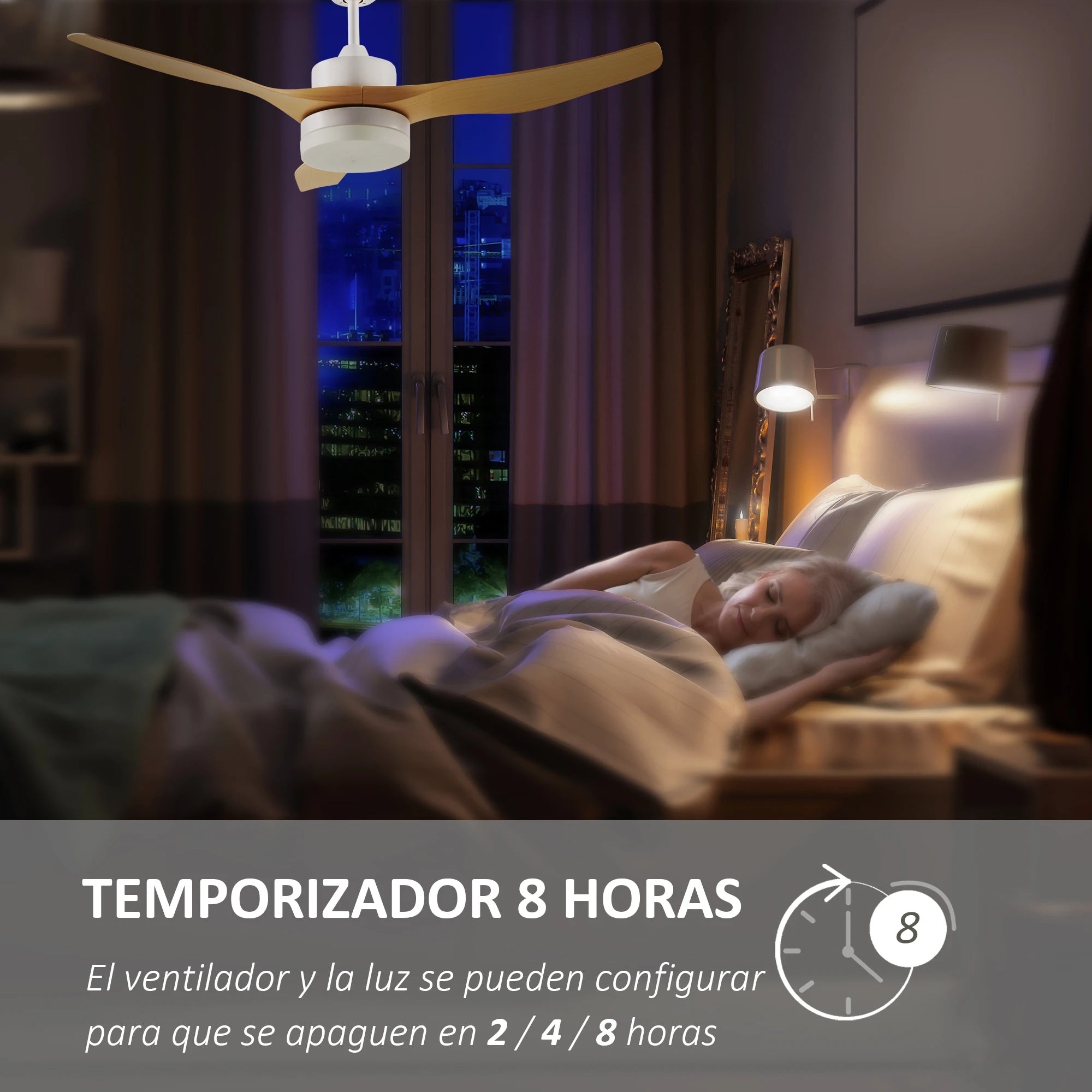 HOMCOM ceiling fan 20,5W Ø 132 cm with remote control LED light and 3 blades