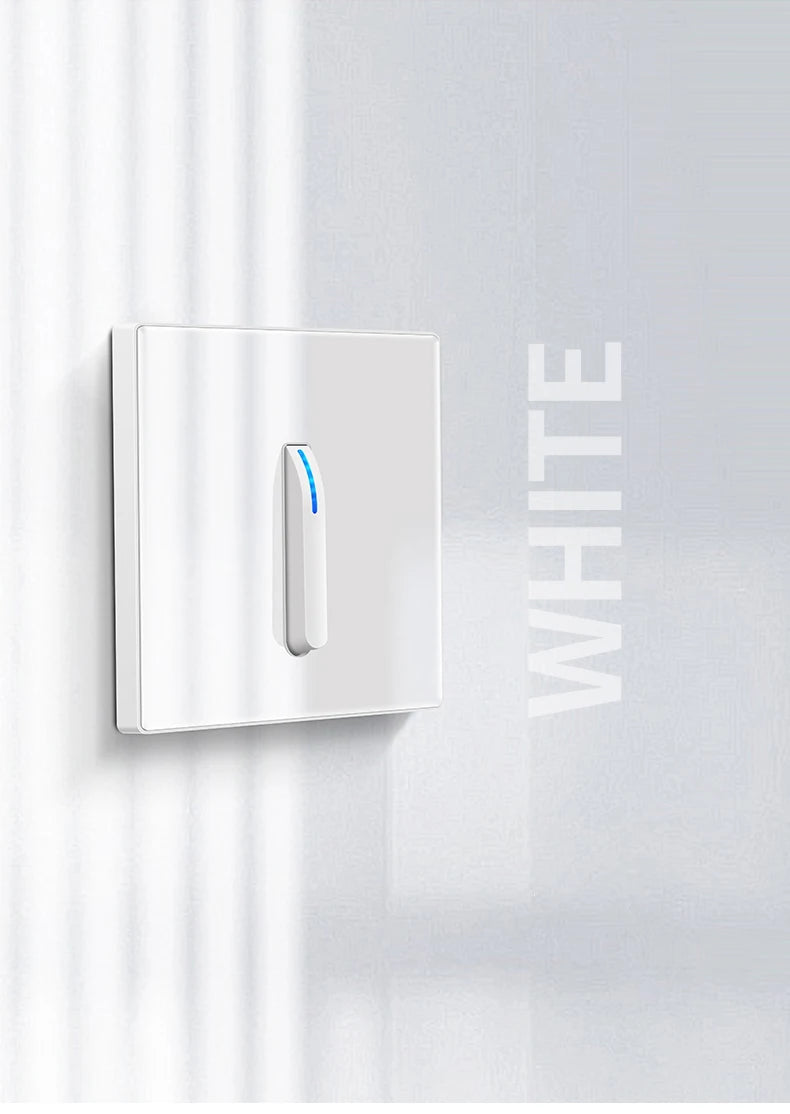 Wall Light Switch Panel Tempered Glass International Switch Self-reset 1/2/3/4 Gang 1/2 Way LED Indicator Piano Key Wall Panel