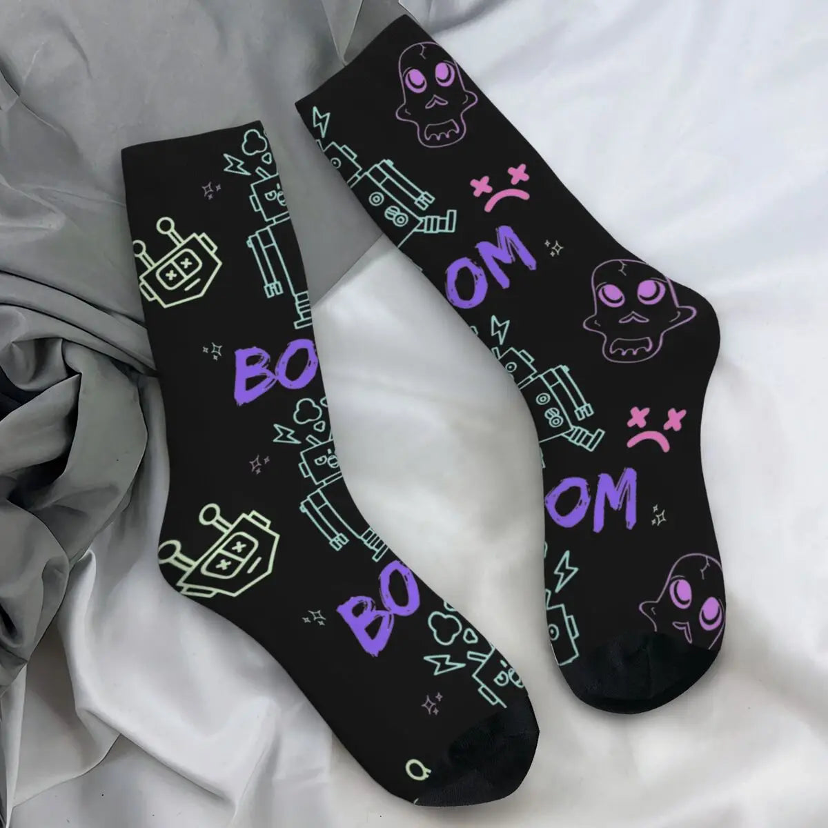 Jinx Monkey Socks Arcane L-League Anime Legends Kawaii Stockings Unisex Men Medium Soft Sports Autumn Pattern Anti Slip Socks