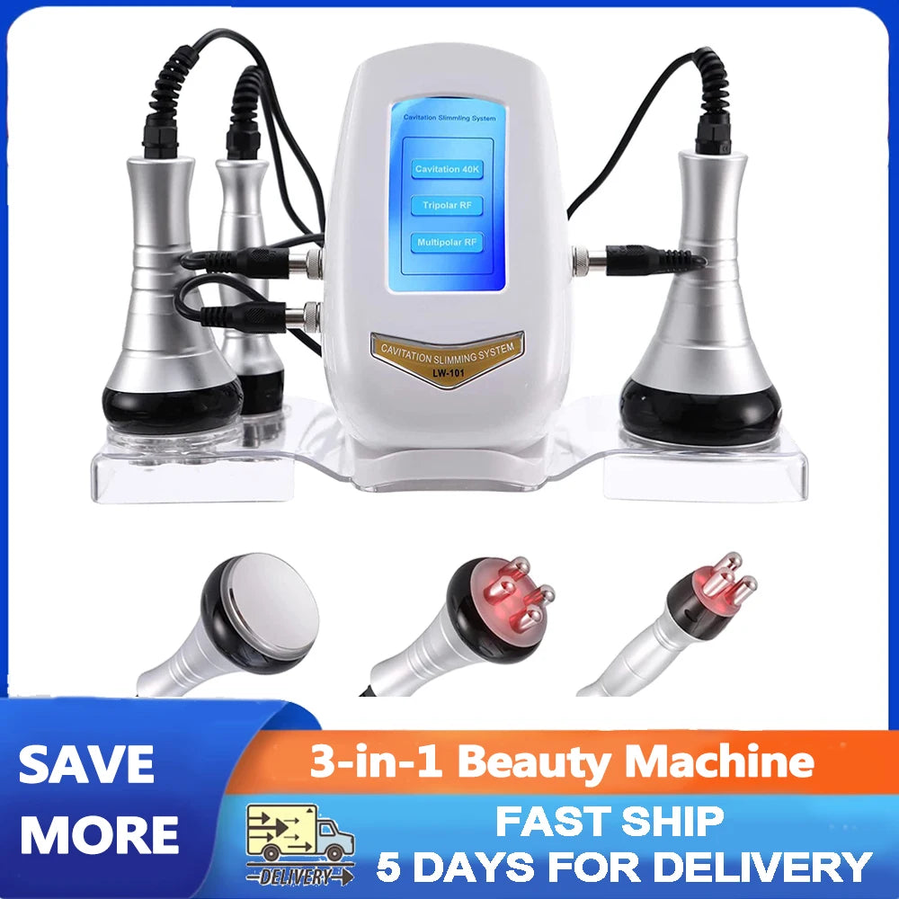 40K Cellulite Burning Body Face Radiofrequency Machine 3in1 Cavitation Ultrasonic Weight Loss Skin Rejuvenation Beauty Machine