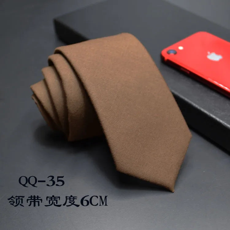 Mens Ties 6cm Classic Cotton Handmade Skinny Neck Ties for Men Striped Narrow Collar Slim Cashmere Tie Casual Plaid Tie For Man