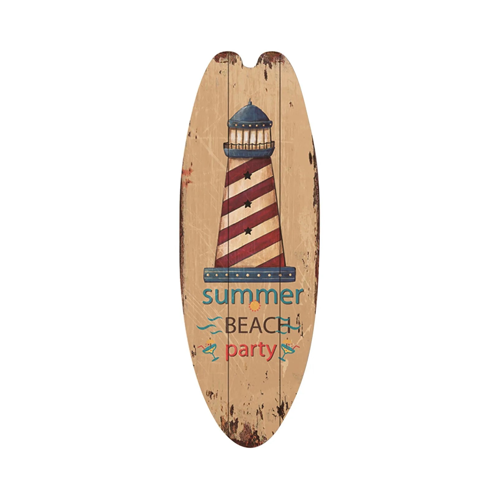 Wood Surfboard Home Decor Festival Bar Home Party Decor Casual Trend Wooden Sign Beach Style Hanging Retro Home Decor