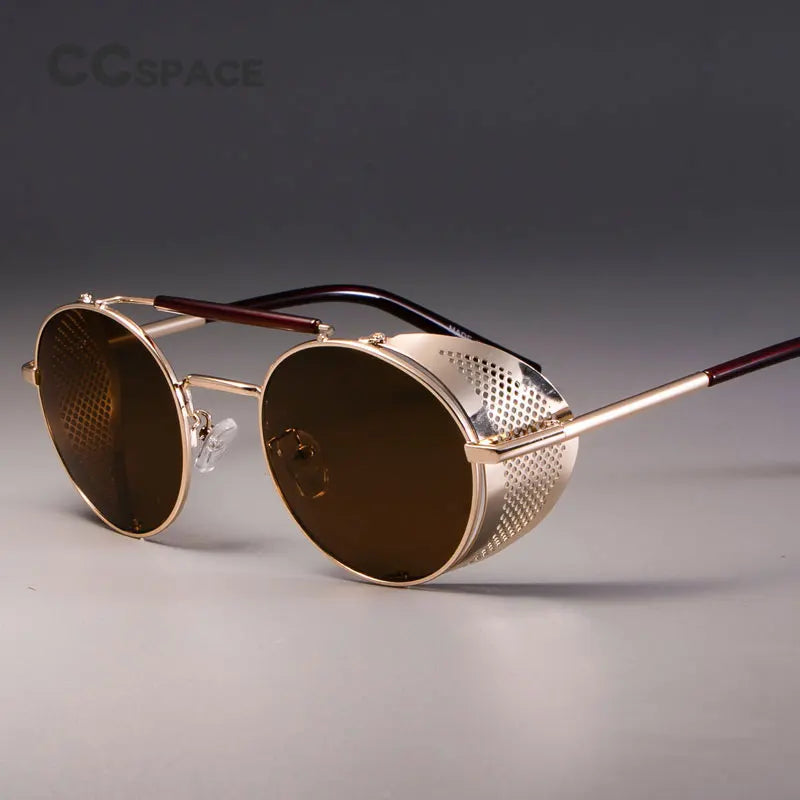 zml14 Retro Round Metal Sunglasses Steampunk Men Women Brand Designer Glasses Oculos De Sol Shades UV Protection
