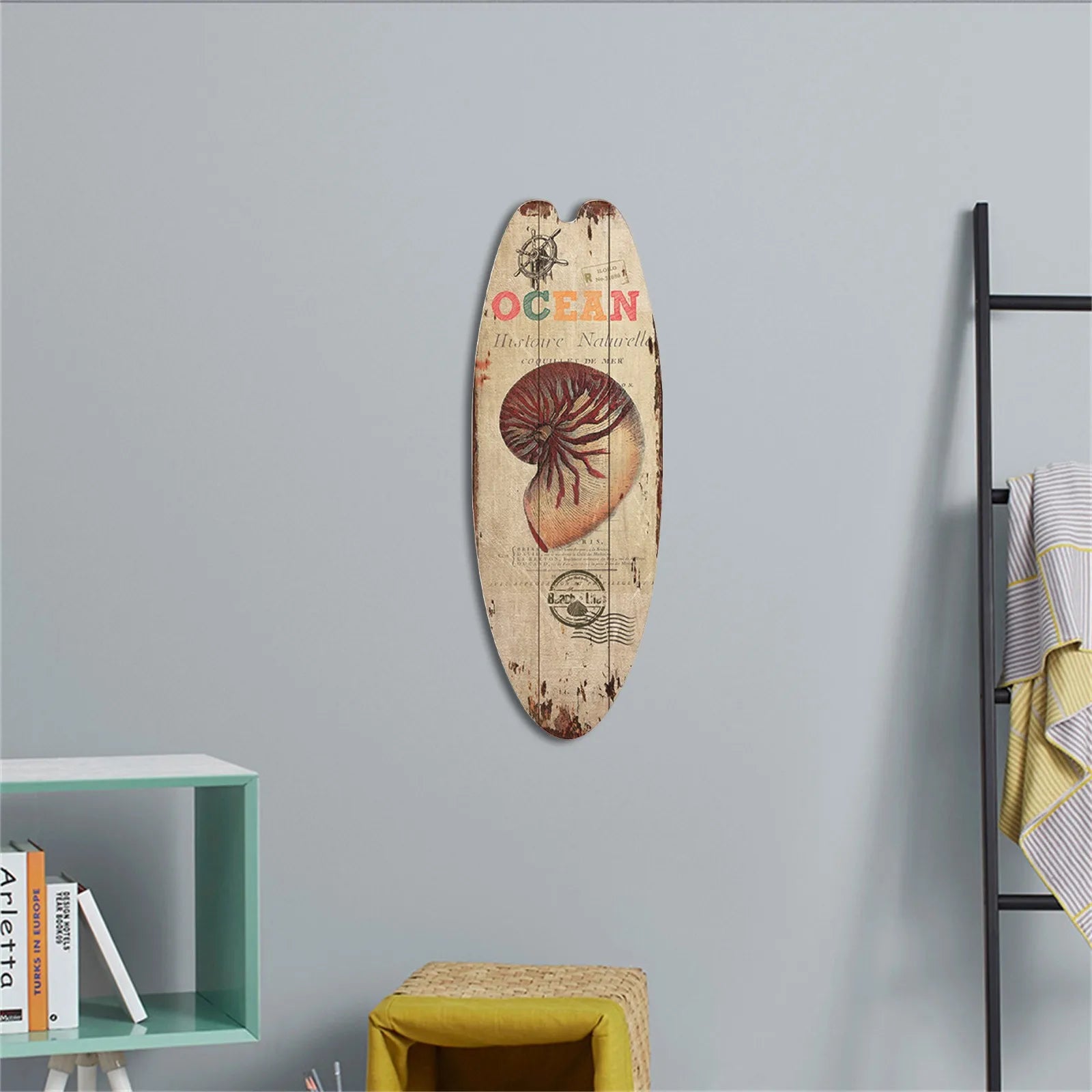 Wood Surfboard Home Decor Festival Bar Home Party Decor Casual Trend Wooden Sign Beach Style Hanging Retro Home Decor