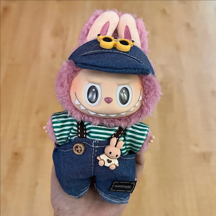 Labubu Clothing Popular New Products Fashion Velcro 17cm Doll Cute Dress Casual Set Skirt Plush Toy Clothing