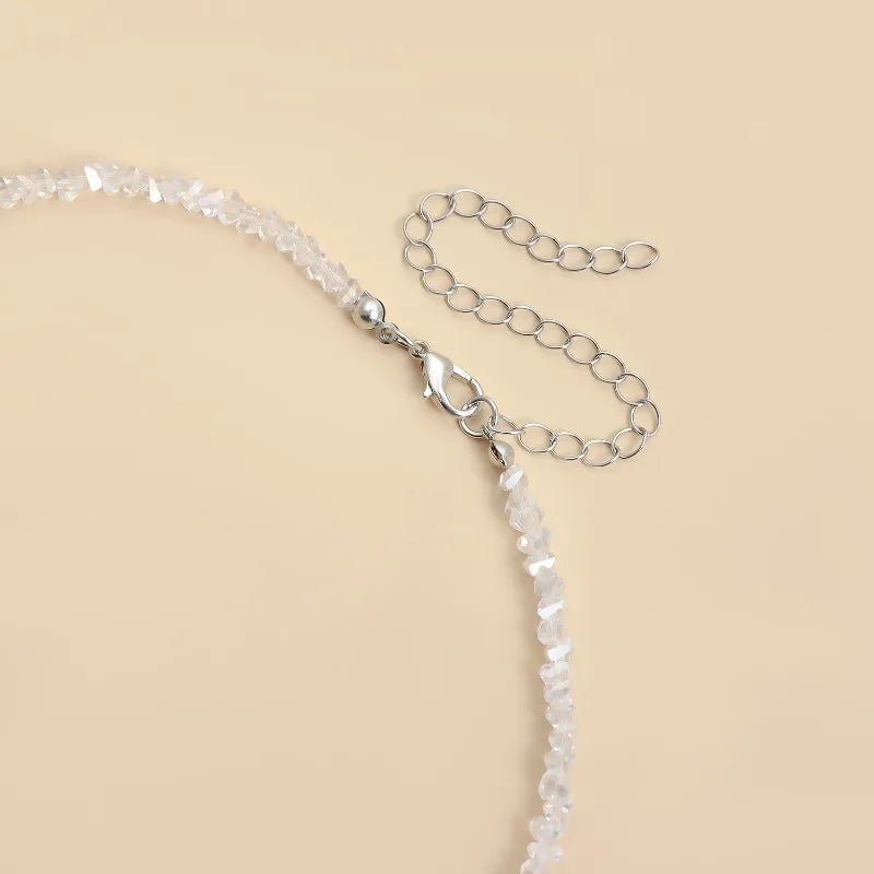 Y2k Choker Heart Necklace Pendant Chain Jewellery Women чокер Glass Layered Neck Collier Femme Cadenas Para Mujer