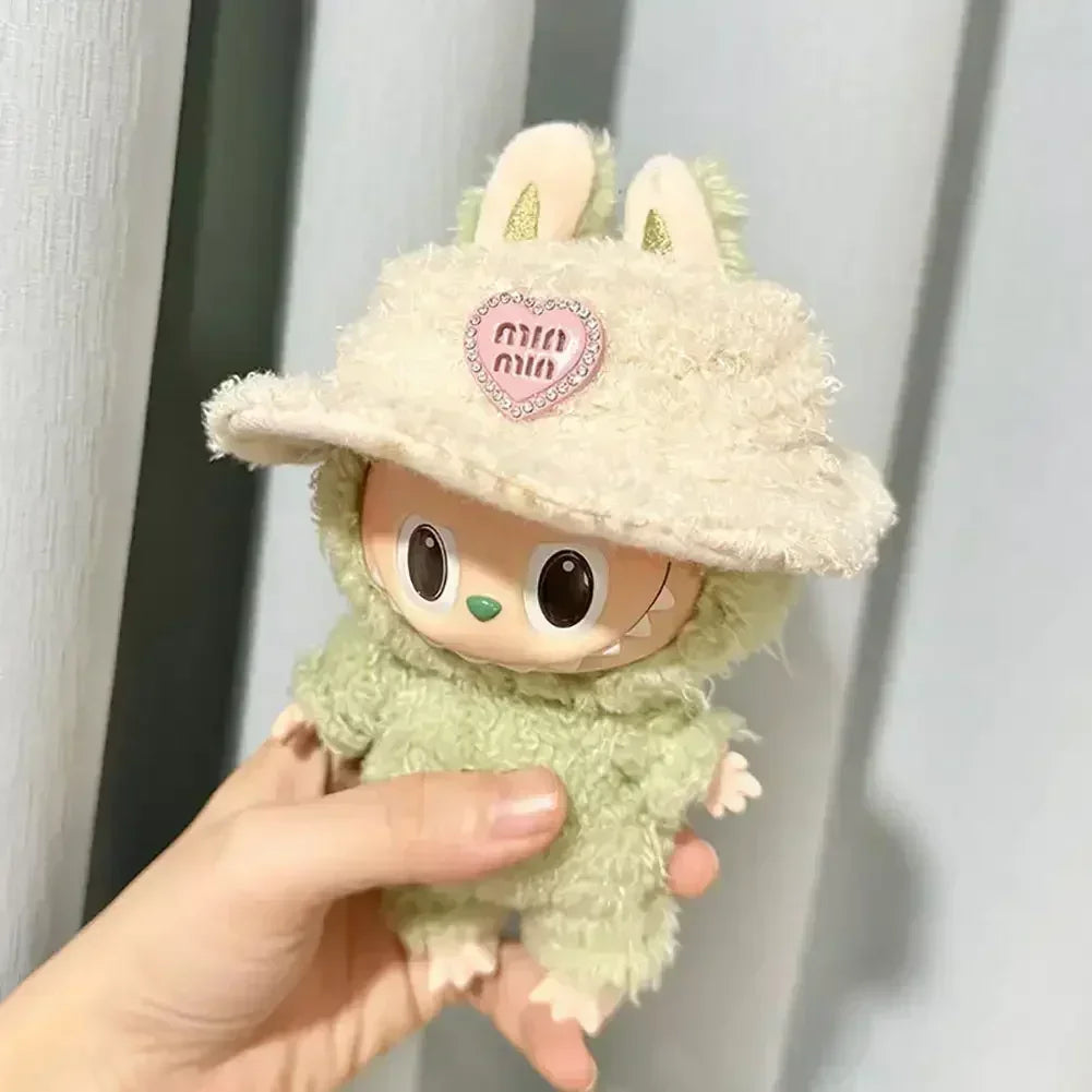 Labubu V1 V2 Party Pink White Striped Sweater Cup Clothing  Idol Cute Doll Clothes Fashion Sweater Outfit Accessories Sitting